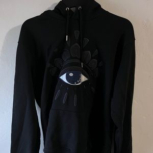 KENZO "EYE Logo" Embroidered Hoodie Black *EXCELLENT CONDITION*